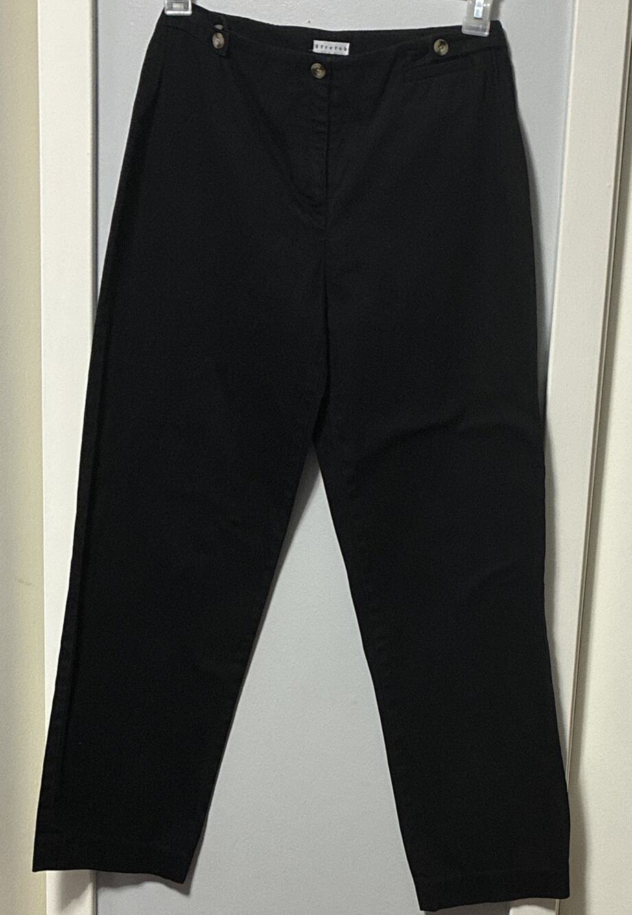VTG Carolina Blues Women Black Straight Leg Pants Stretch Pockets Sz 4 High Rise